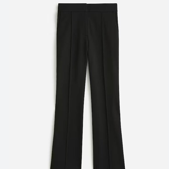 Women J Crew Demi-Boot Flare Dress Pant Trouser Italian Ponte in Black Size 8 - Picture 1 of 10